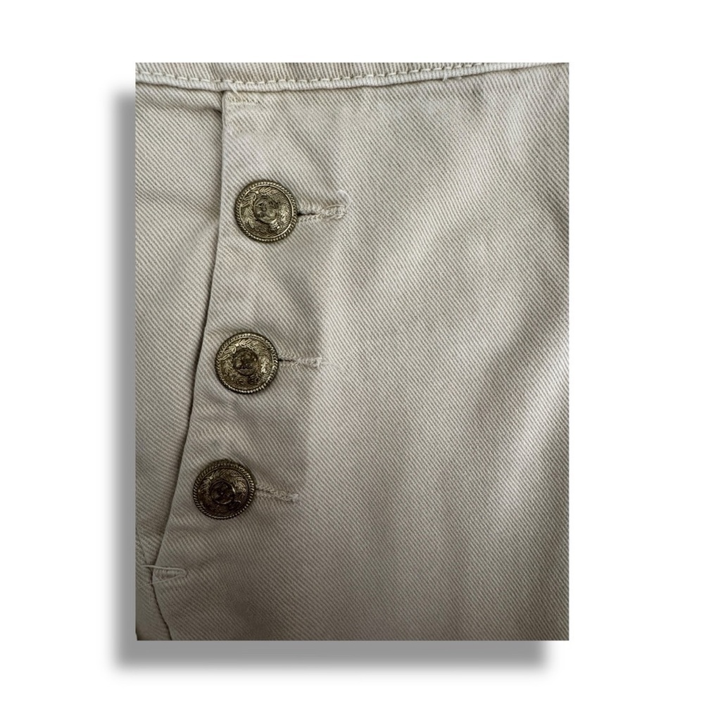 🌟 ZARA Gold Buttoned Straight Leg Jeans | Size L - Picture 5 of 7